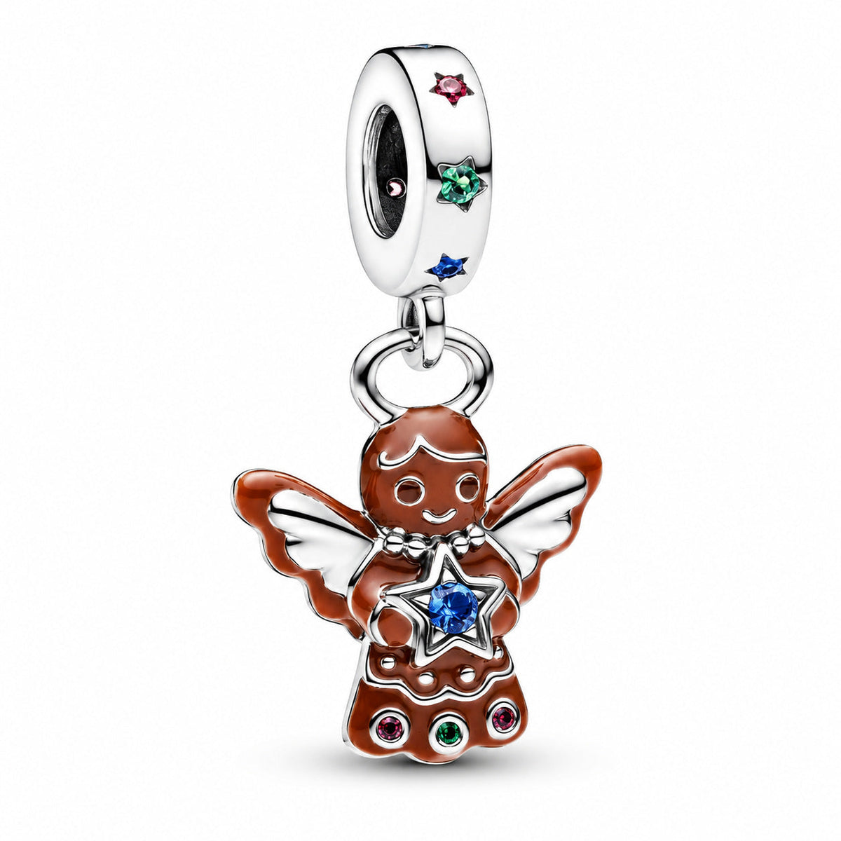 Gingerbread Angel Dangle Charm  S925 Sterling Silver