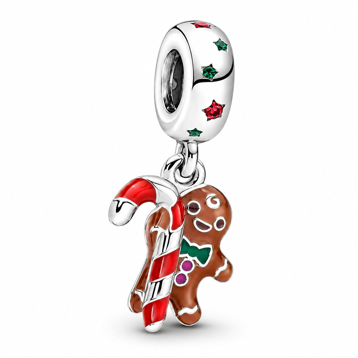 Gingerbread Man Dangle Charm S925 Sterling Silver