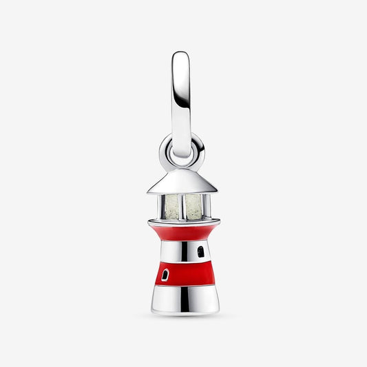 Glow-in-the-dark Lighthouse Dangle Charm S925 Sterling Silver