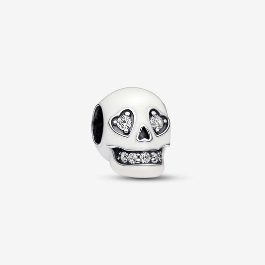 Glow-in-the-dark Sparkling Skull Charm S925 Sterling Silver