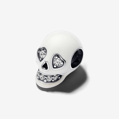 Glow-in-the-dark Sparkling Skull Charm S925 Sterling Silver