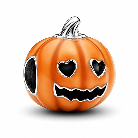 Glow-in-the-dark Spooky Pumpkin Charm  S925 Sterling Silver