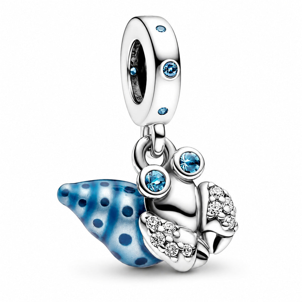 Glow in the Dark Hermit Crab Dangle Charm  S925 Sterling Silver