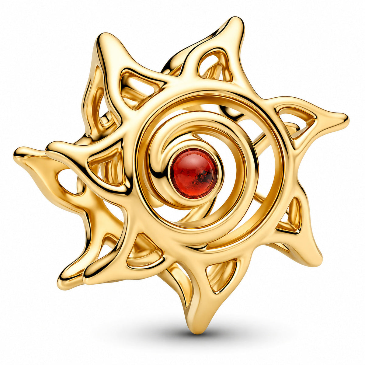 Gold-plated Sun Openwork Charm  S925 Sterling Silver