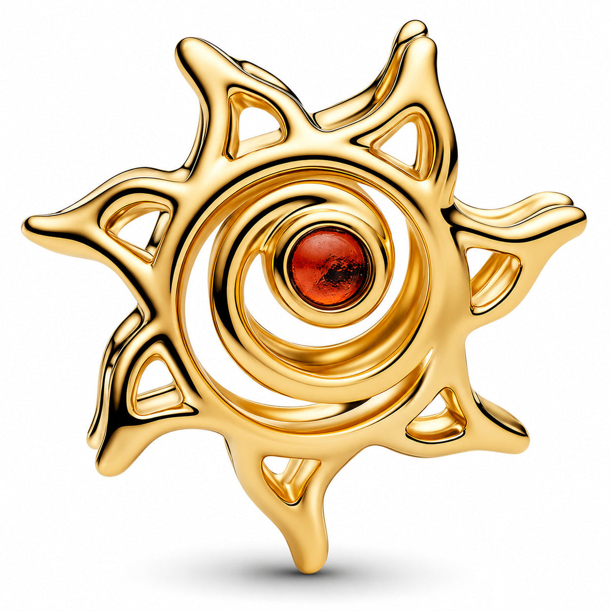 Gold-plated Sun Openwork Charm  S925 Sterling Silver
