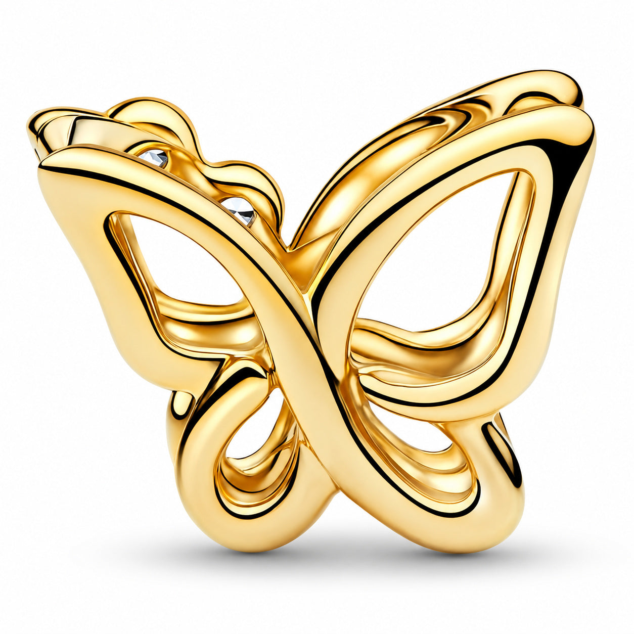 Gold Plated Butterfly Openwork Charm S925 Sterling Silver