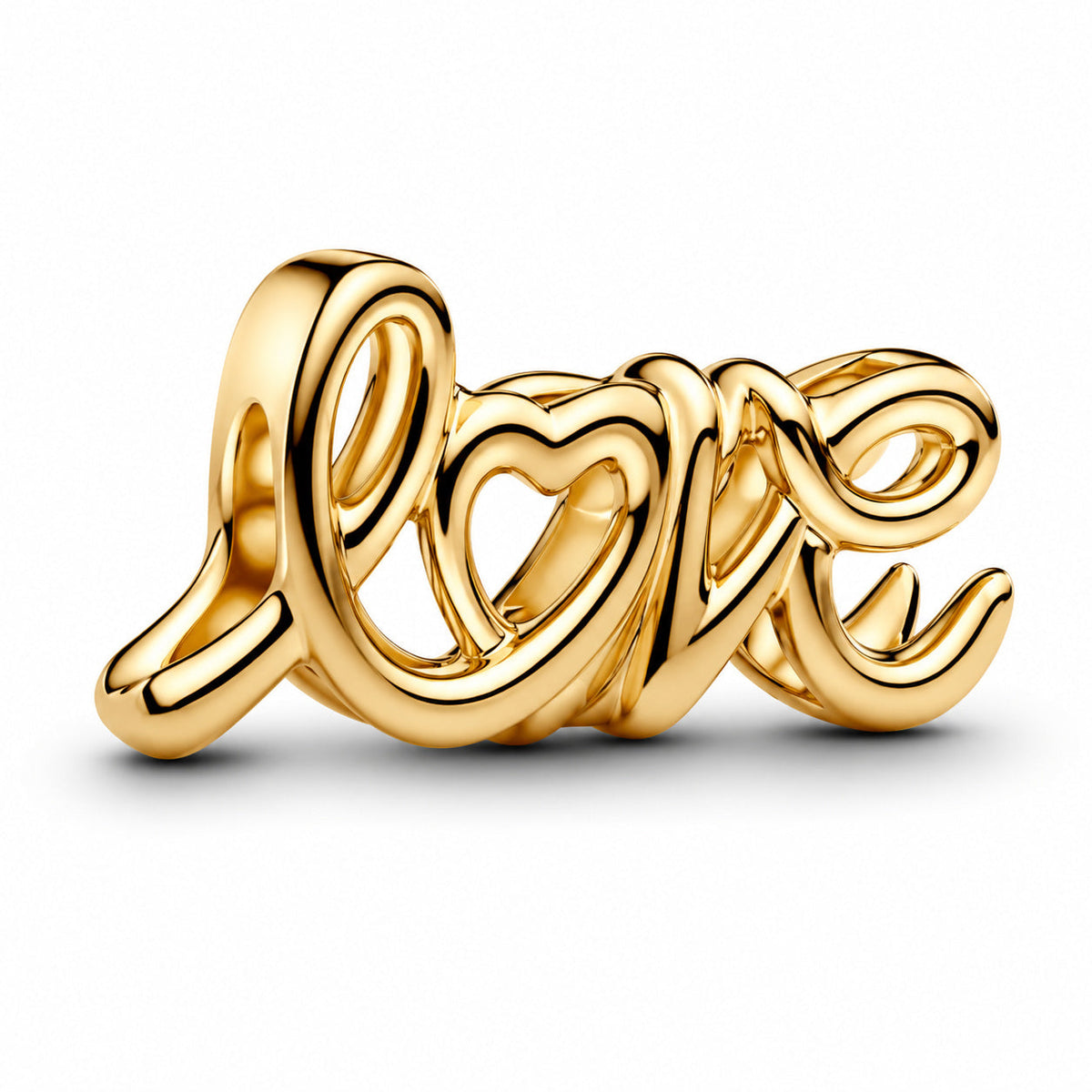 Golden Handwritten Love Charm S925 Sterling Silver