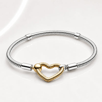 Golden Heart Closure Charm Bracelet