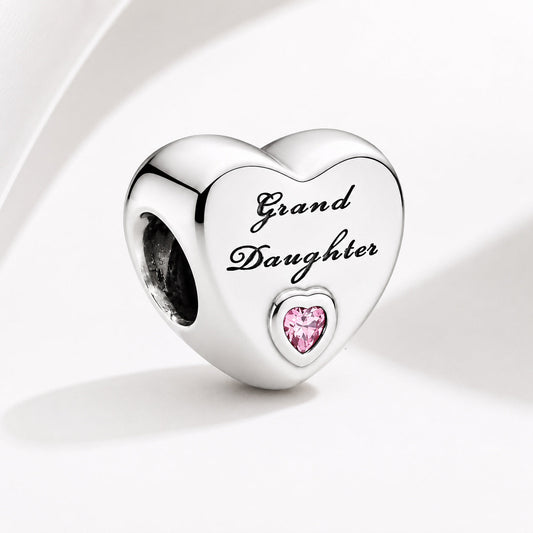 Grand Daughter Heart Charm  S925 Sterling Silver