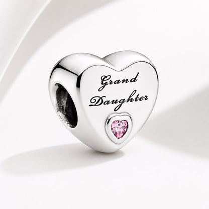 Family Hearts Bracelet Charm  S925 Sterling Silver