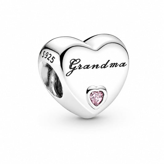 Grandma Heart Charm S925 Sterling Silver