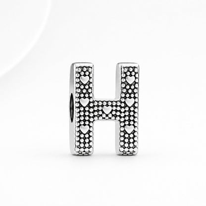 S925 Simple Alphabets A to Z Sterling Silver Charms Collection