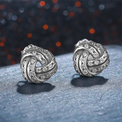 Sparkling love knots Sterling Silver stud Earrings