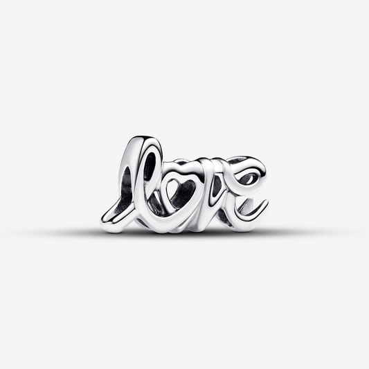 Handwritten Love Charm Hallmarked S925 Sterling Silver