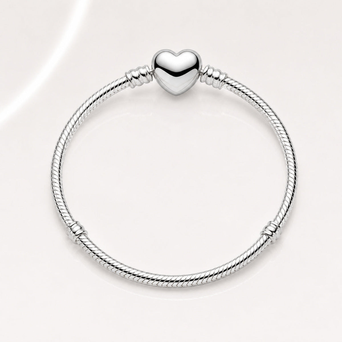 Heart Clasp Snake Chain Charm Bracelet