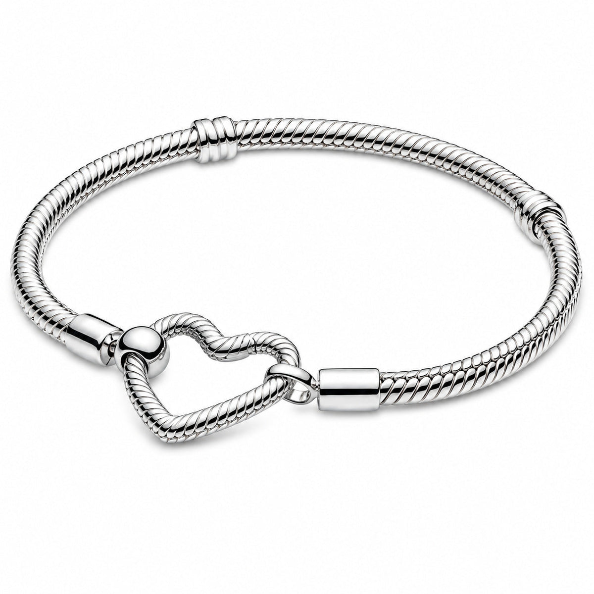 Heart Closure Snake Chain Charm Bracelet