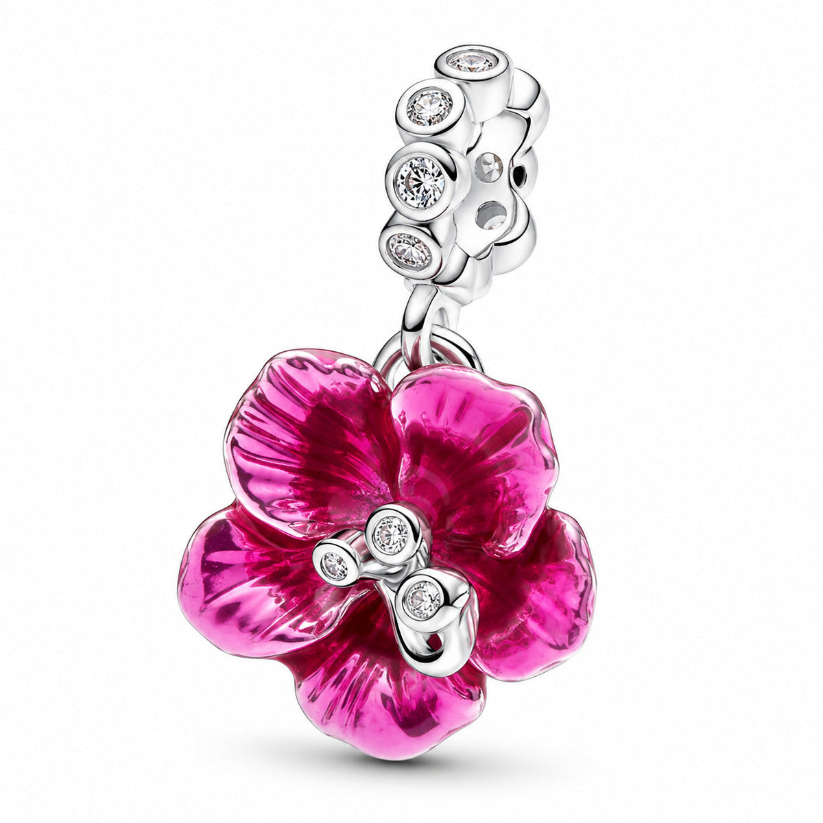 Gold-plated Hibiscus Charm S925 Sterling Silver
