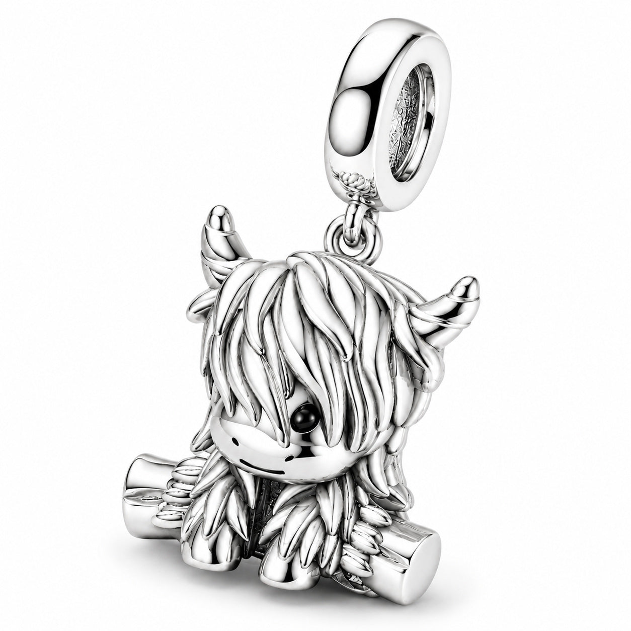 Highland Cow Dangle Charm S925 Sterling Silver