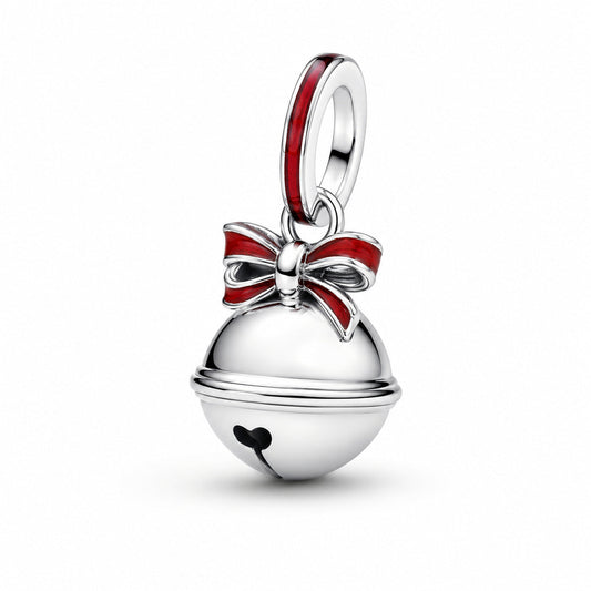 Holiday Bell Dangle Charm  S925 Sterling Silver