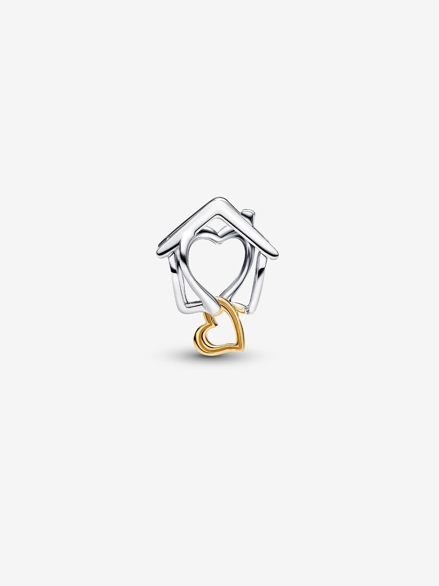 Home & Heart Charm Hallmarked S925 Sterling Silver
