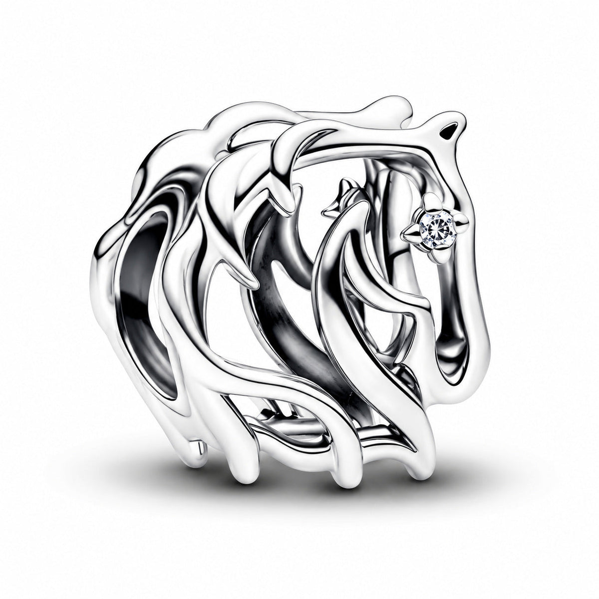 Horse Openwork Charm S925 Sterling Silver