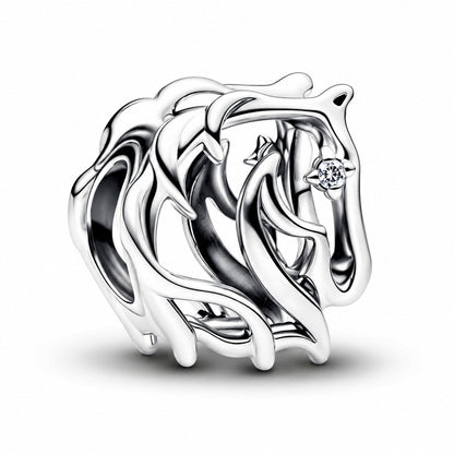 Horse Openwork Charm S925 Sterling Silver