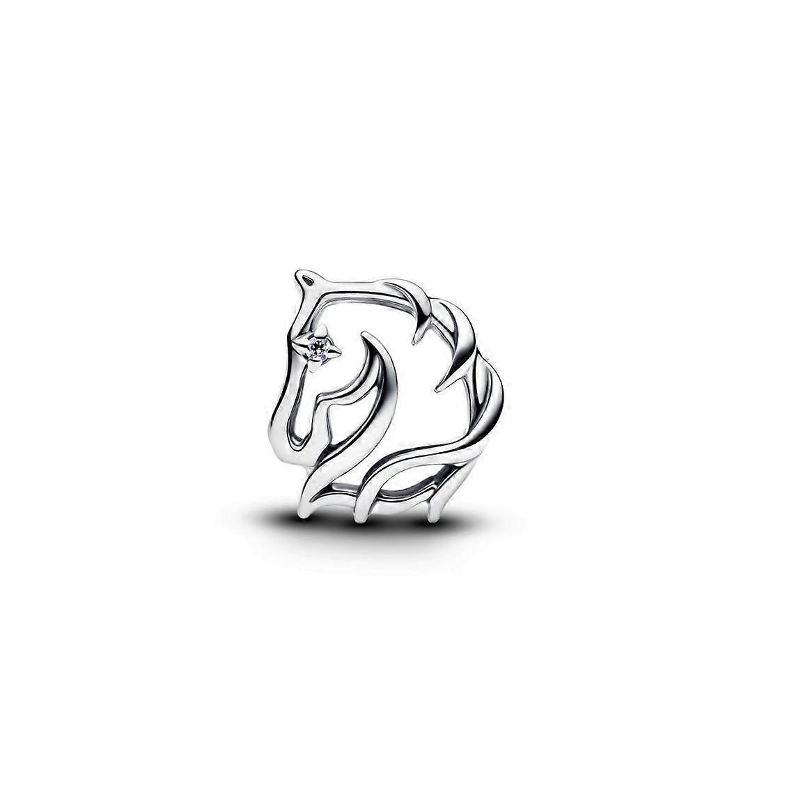 Horse Openwork Charm S925 Sterling Silver