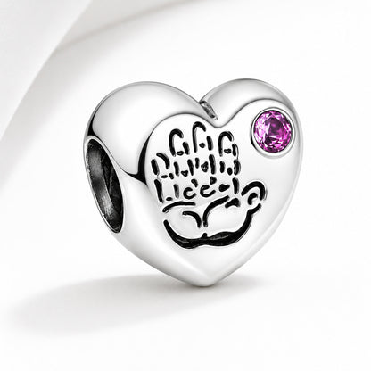 It's a Girl Heart Charm  S925 Sterling Silver