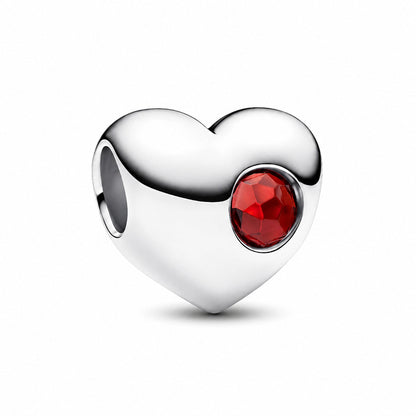 Birthstone Hearts Bracelet Charm S925 Sterling Silver