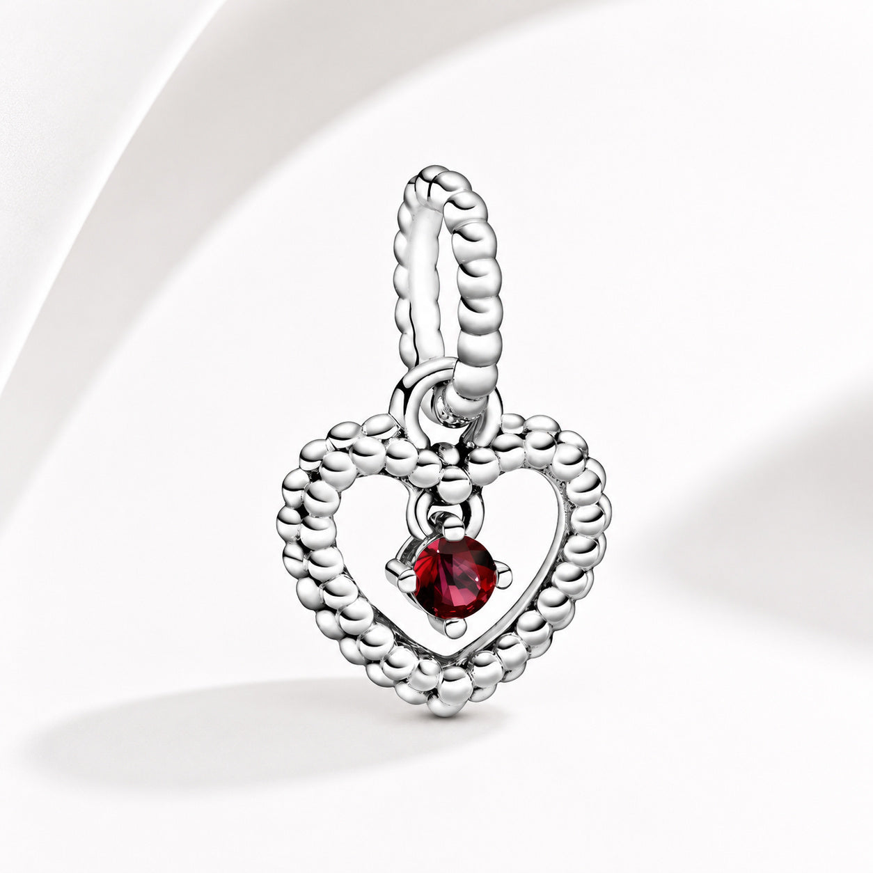 Birthstone Heart Months Dangle Silver Charm S925 Sterling Silver Charms Collection