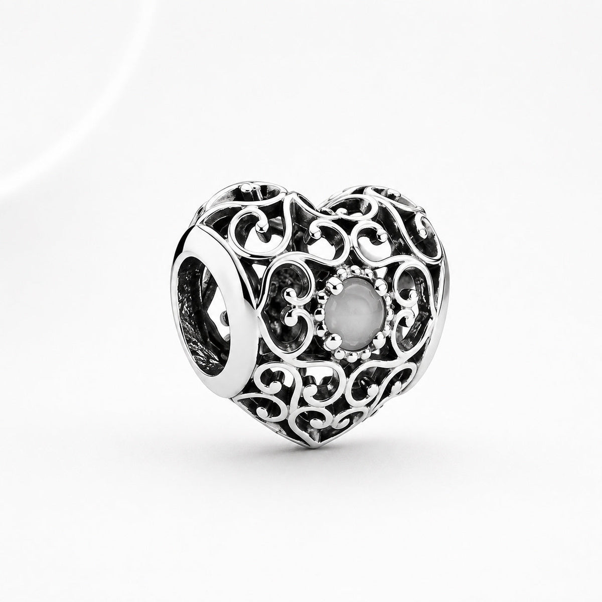 S925 Signature Heart Birthstone Months Charms Collection