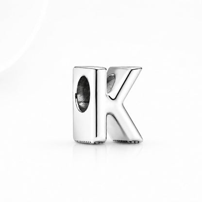 S925 Simple Alphabets A to Z Sterling Silver Charms Collection