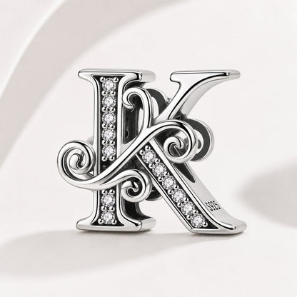 S925 Classic Alphabets A to Z Sterling Silver Charm Collection