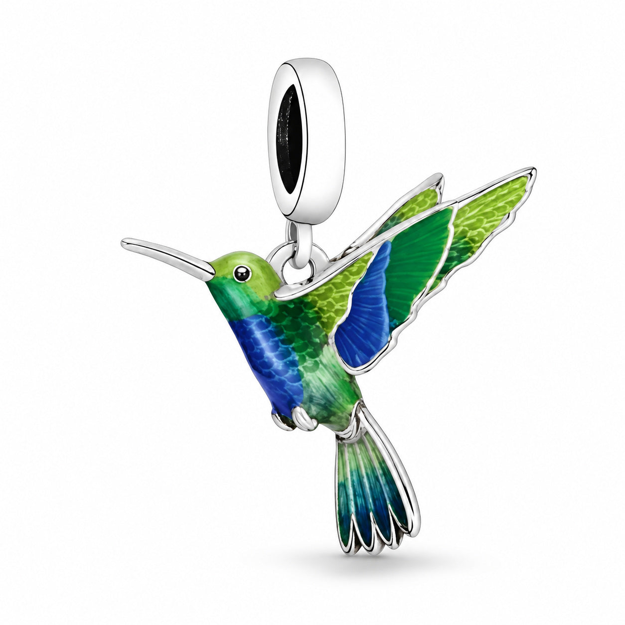 Kingfisher Bird Dangle Charm S925 Sterling Silver