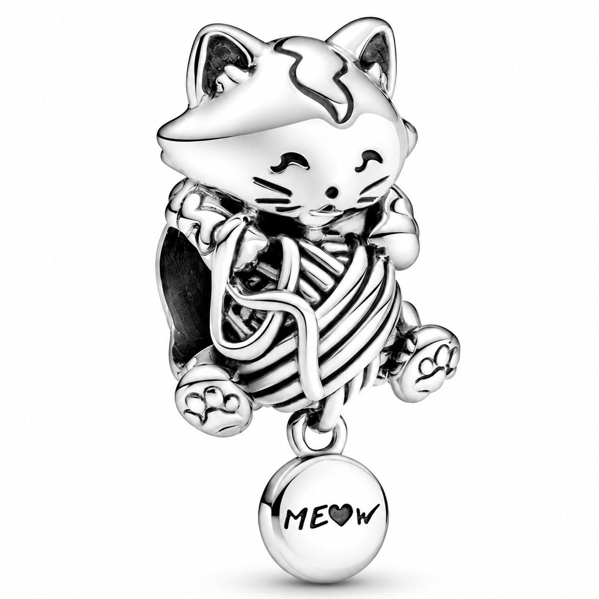 S925 Kitten & Yarn Ball Cats Hearts Kittens Sterling Silver Charm Collection