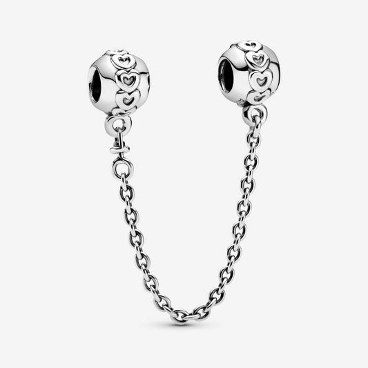 Love Connection Safety Chain Charm S925 Sterling Silver