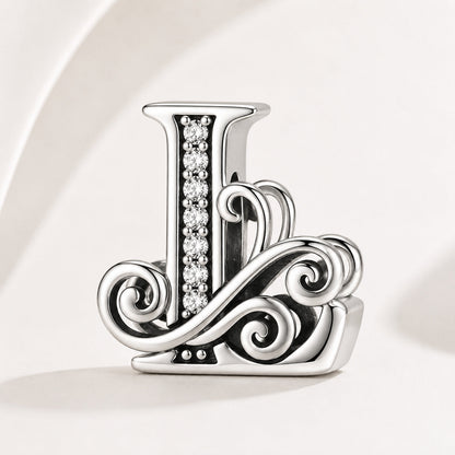 S925 Classic Alphabets A to Z Sterling Silver Charm Collection