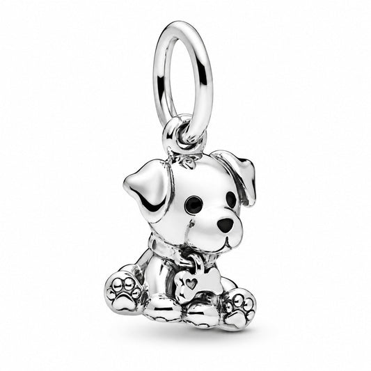 Labrador Puppy Dog Dangle Charm  S925 Sterling Silver
