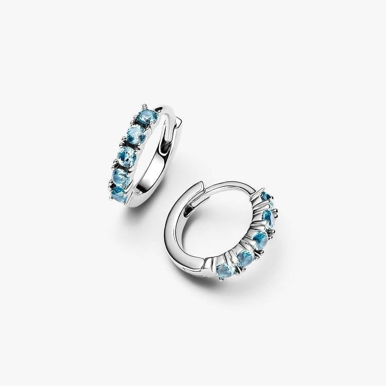 Light Blue Huggie Hoop Earrings