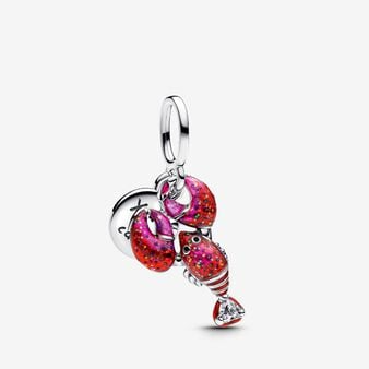 Lobster Dangle Charm Hallmarked S925 Sterling Silver