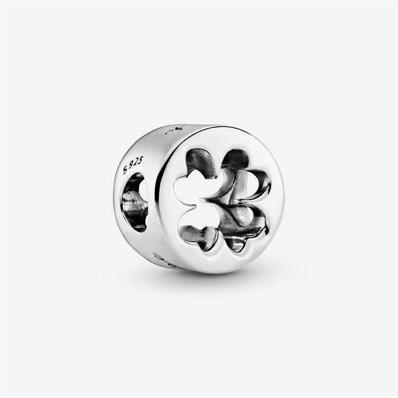 Luck & Courage Four-Leaf Clover Charm S925 Compatible Sterling Silver Charm