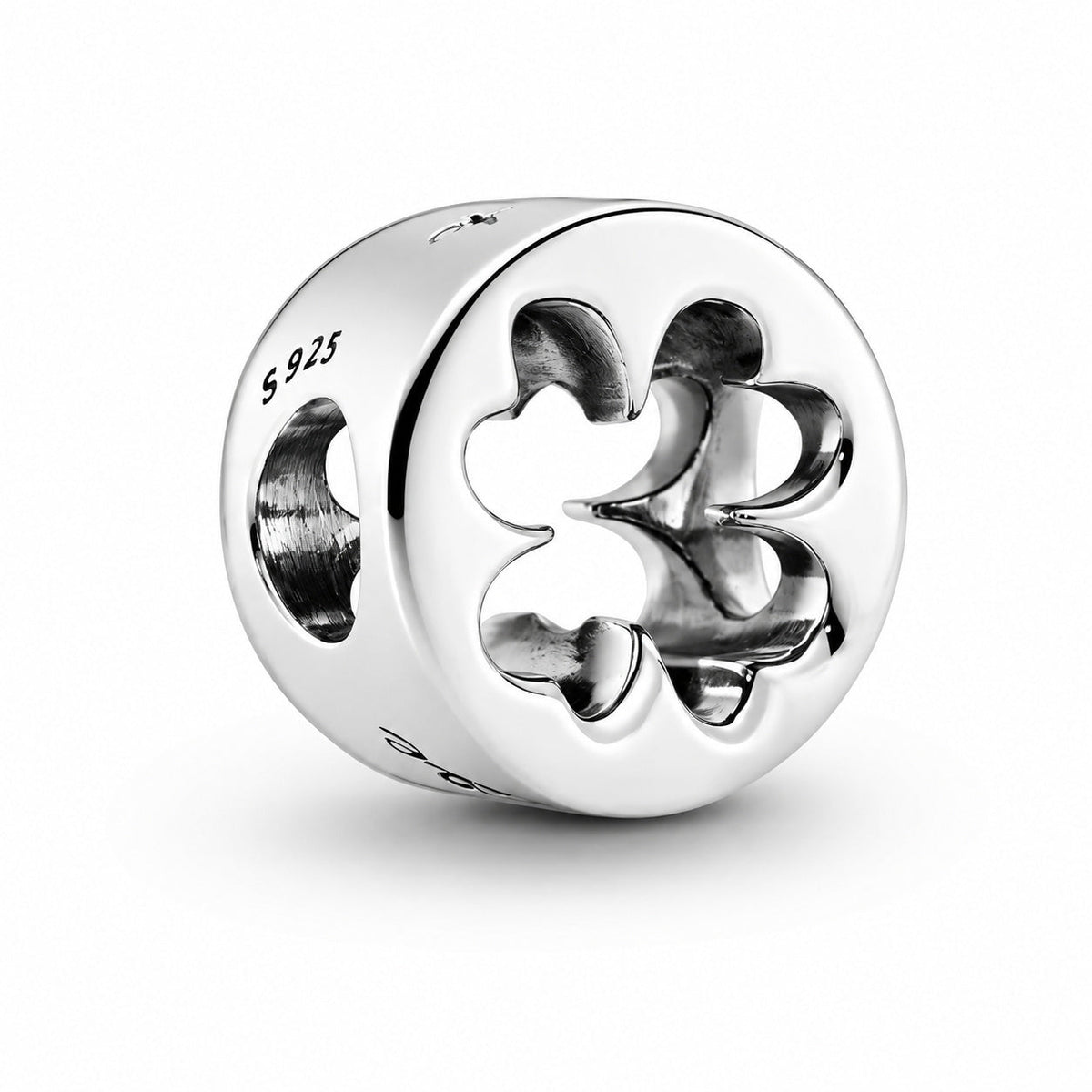 Luck & Courage Four-Leaf Clover Charm  S925  Compatible Sterling Silver Charm
