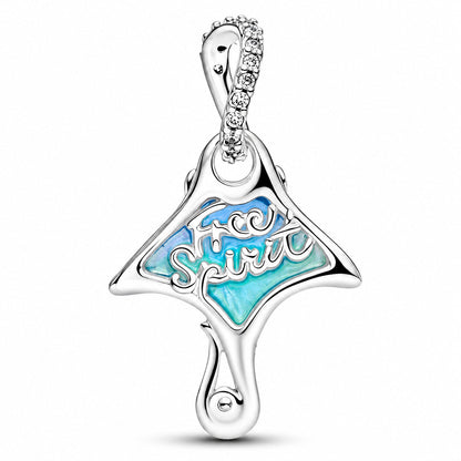 Manta Ray Dangle Charm  S925 Sterling Silver