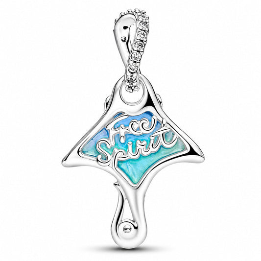 Manta Ray Dangle Charm  S925 Sterling Silver