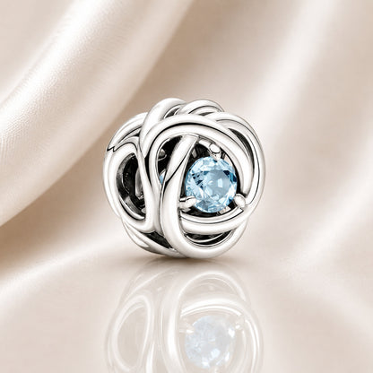 S925 Birthstone Eternity Circle Months Sterling Silver Charm Collection