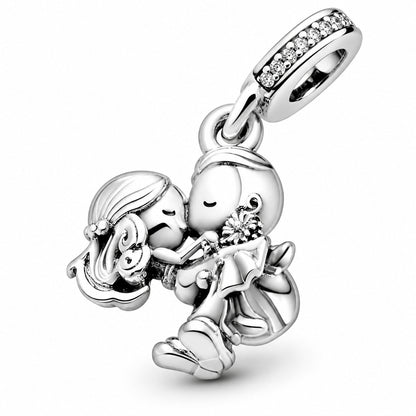 Married Couple Dangle Charm S925 Sterling Silver