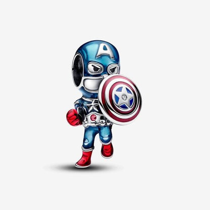 Disney Marvel Captain America Charm  S925 Sterling Silver
