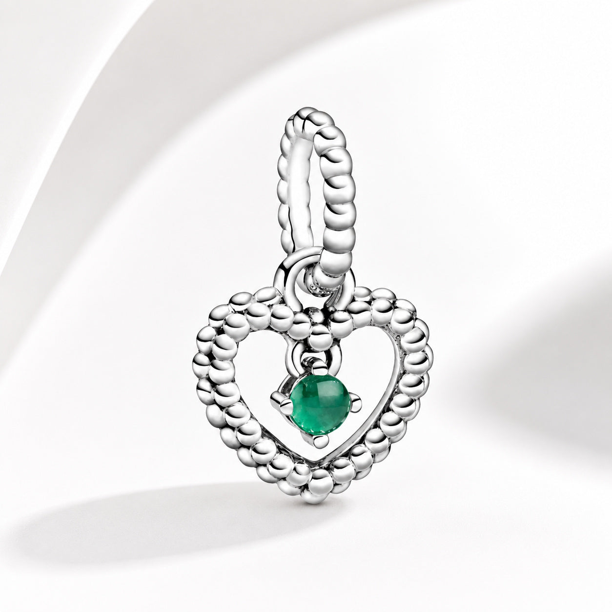 Birthstone Heart Months Dangle Silver Charm S925 Sterling Silver Charms Collection