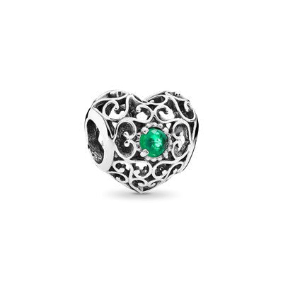 S925 Signature Heart Birthstone Months Sterling Silver Charms Collection