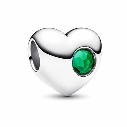 Birthstone Hearts Bracelet Charm S925 Sterling Silver